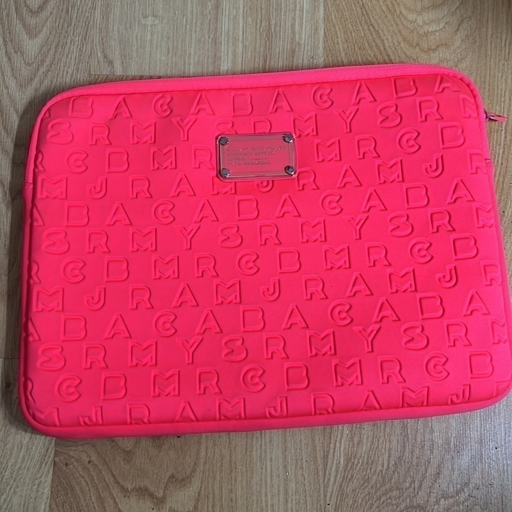 Marc by Marc Jacobs Neon Pink Neoprene 16” Padded Zip Around Tablet Case